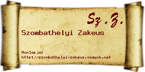 Szombathelyi Zakeus névjegykártya